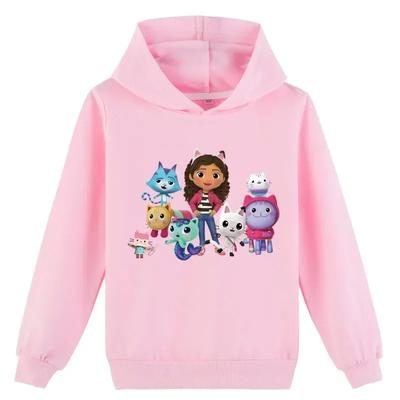 Jesienne bluzy z kapturem z nadrukiem 3D Gabby's Dollhouse Modne Casualowe Sportowe z Długim Rękawem Dziecięce Chłopięce i Dziewczęce Dziecięce Unisex Bluzy z Kapturem