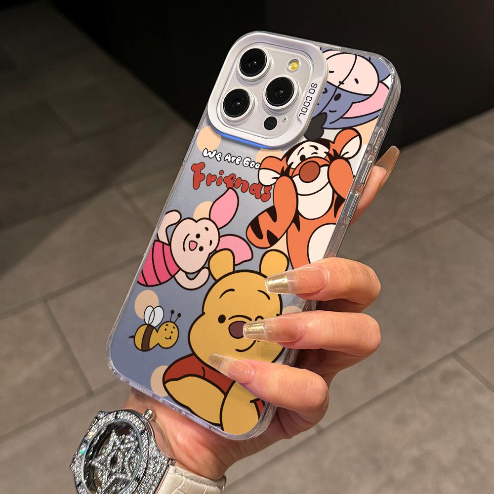 Tiggers Pooh Bear Winnies Phone Case for Samsung Galaxy S26 S25 Edge S24 S23 S22 S21 FE S20 Ultra Plus 5G Colorful Silver Cover