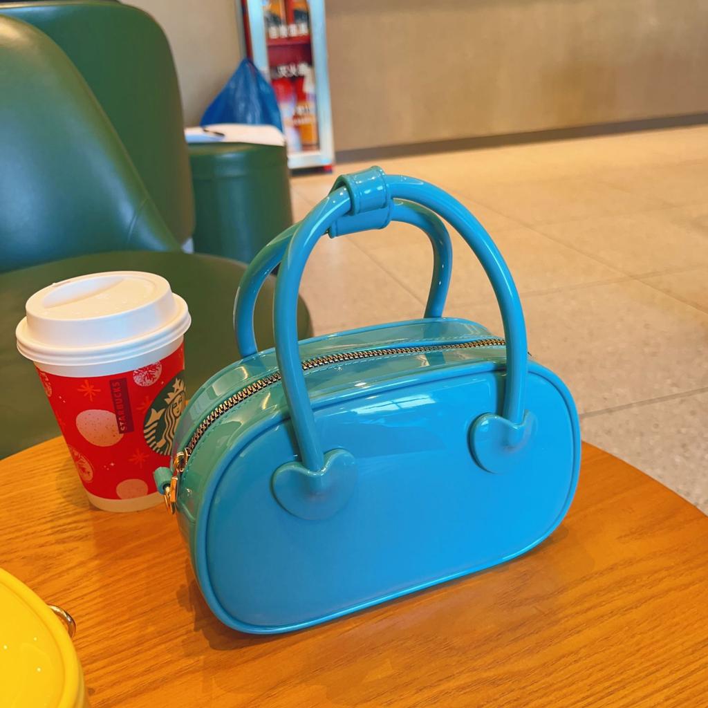 Pvc Jelly Bag Summer Candy Color Shoulder Crossbody Mini Bag Fashion Portable Pillow Women'S Bag