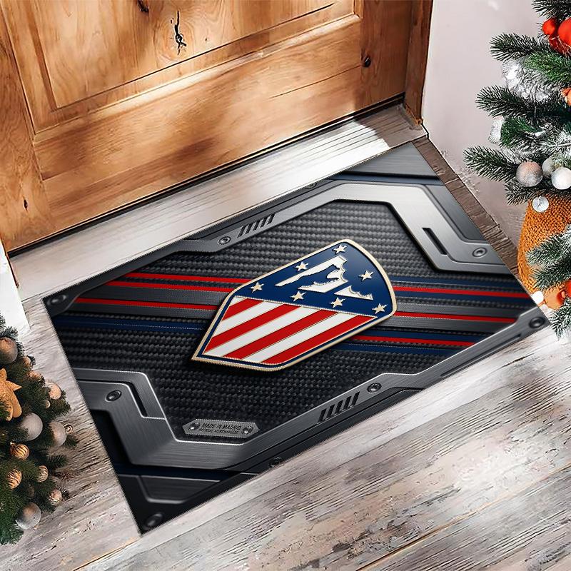 Atletico Madrid Printed Flannel Area Rug Non Slip Soft Polyester Floor Carpet Indoor Decor Mat for Bedroom Living Room Sofa Game Room Home Decoration