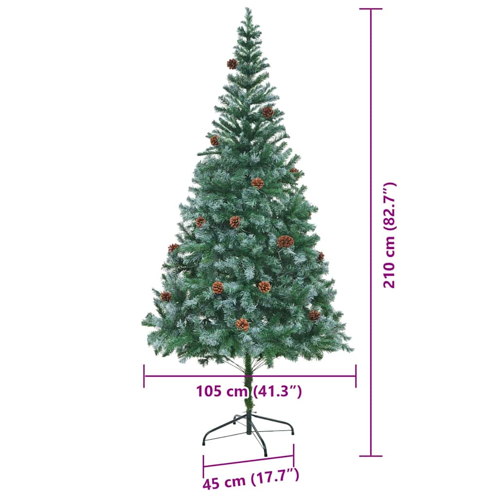 Artificial Christmas Tree Green 210 Cm PVC and Steel