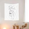 Korean, Stylish, Simple, Cute Tapestry, Large, Nordic Couple, Line Art, Line Drawing, Painting, Fabric Poster, Bedside, Hanging Fabric (D)