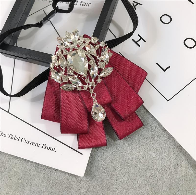 Korean Version of Bow Tie Female College Style Japanese Free-play Female Collar Flower Diamond Jewelry Shirt Accessories Male Bo