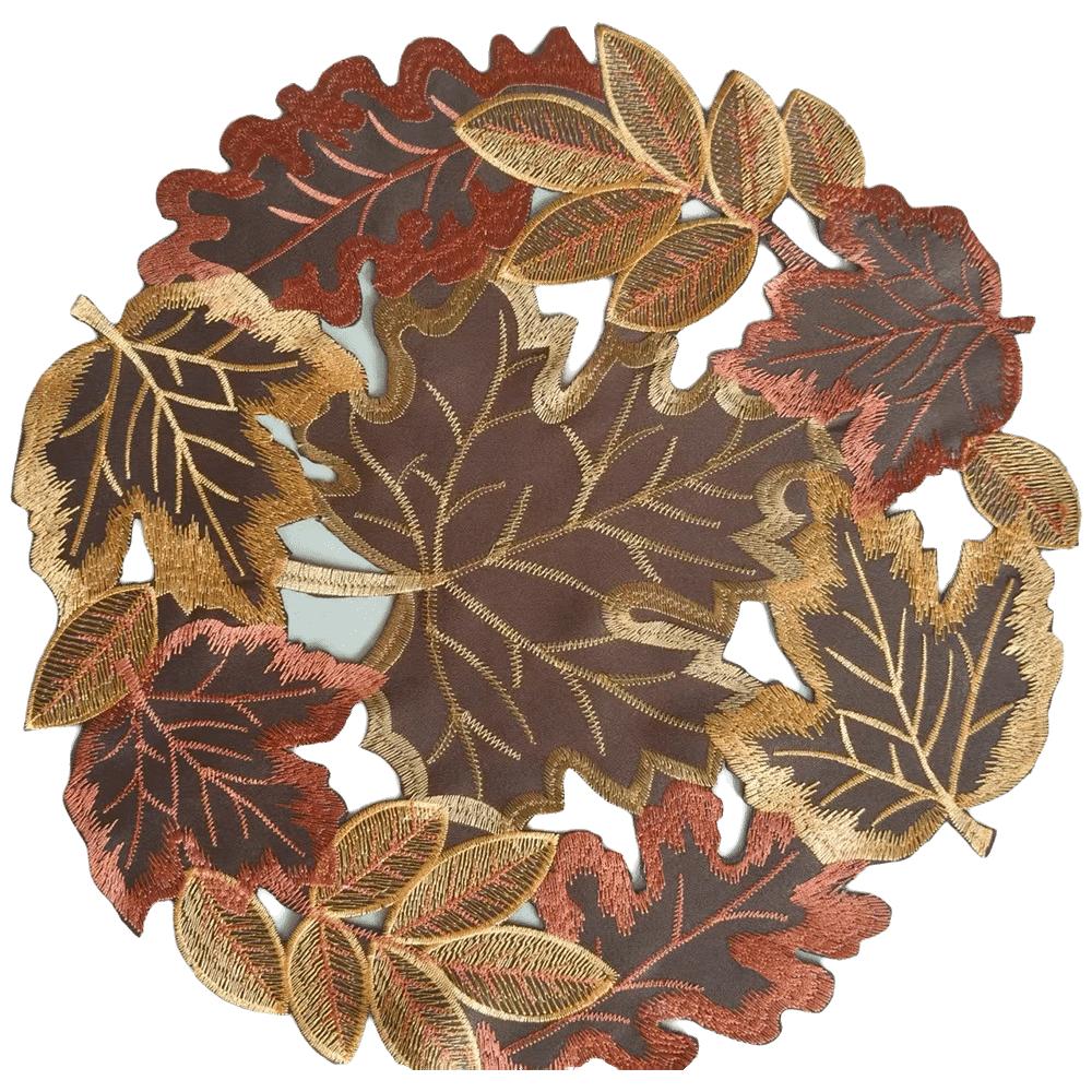 Leaf Pattern Tabletop Placemat Maple Leaf Table Mat Embroidered Table Runner Thanksgiving Day