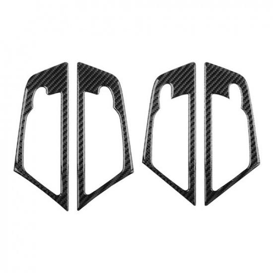 For BMW X3 E83 2004-2010 Carbon Fiber Interior Door Handle Bowl Panel Cover 4x