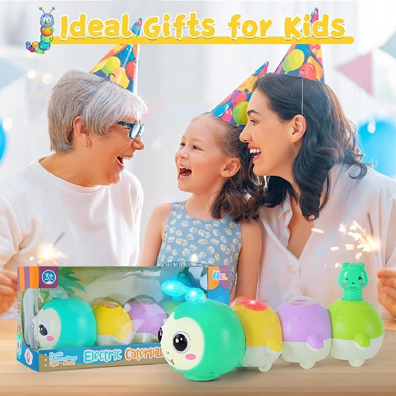 Cartoon Animal Electric Magnetic Swinging Music Light Caterpillar Toy