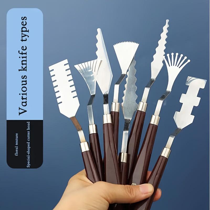 

Artist Palette Knife Set with Engraved Wooden Handles - Durable Stainless Steel Tools for Oil & Acrylic Painting, Versatile Textures & Designs