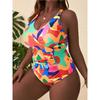 One Piece Große Größen Bikini mit Hoher Taille Damen Push-Up Große Größe Badeanzug Sommer Mujer Große Größe Bauchkontrolle Badebekleidung Bikini-Sets