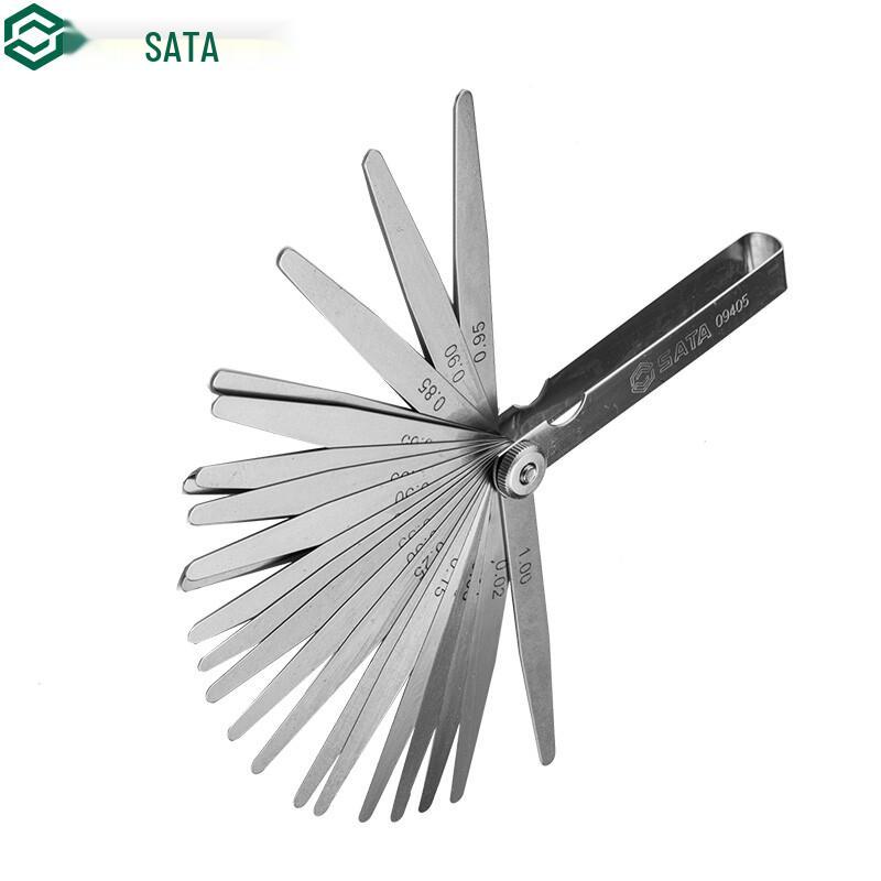 SATA 09405 23-Piece Metric & Imperial Feeler Gauge Set Manganese Steel