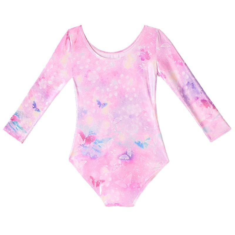 3–13 Jahre Kinder-Gymnastik-Trikot mit Fischschuppen-Motiv, Frühling und Sommer, langärmelig, einteiliger Body-Kostüm