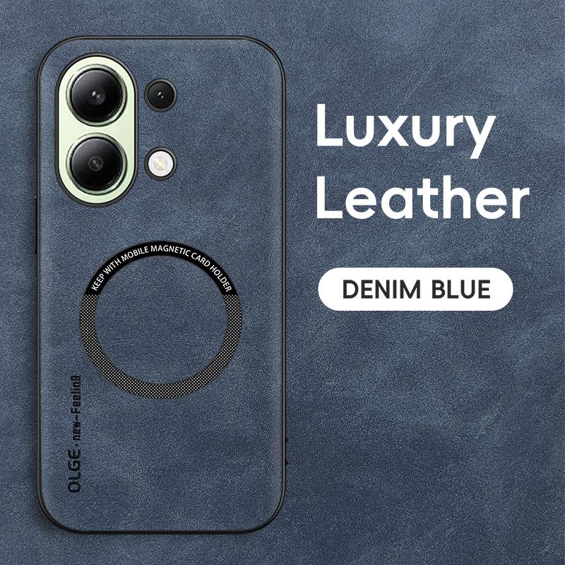 Magnetic Retro Leather Soft Case For Xiaomi Redmi Note 13 Note13 4G 5G Wireless Charging Phone Case Cover