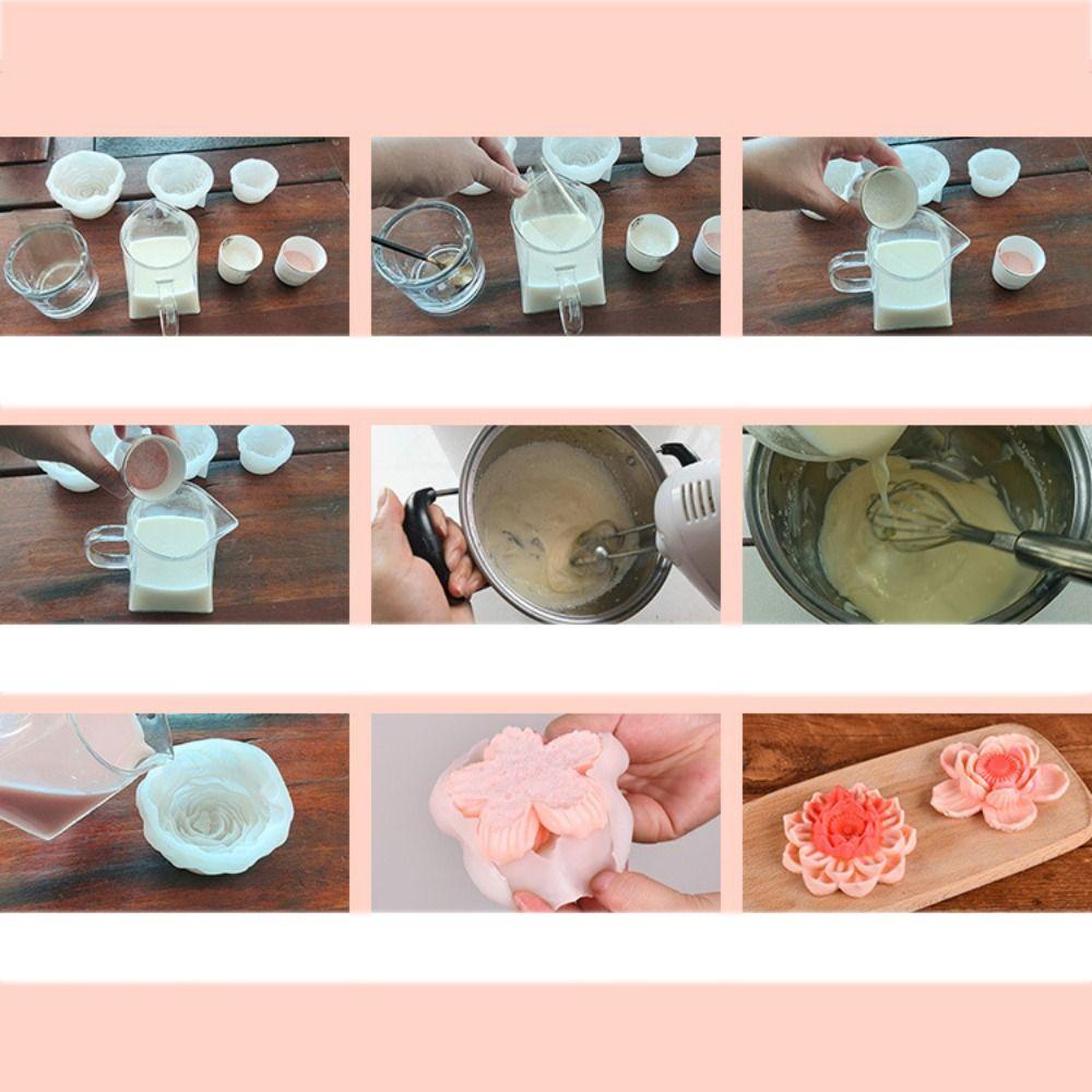 Non-stick Lotus Mousse Cake Mold 3D Soap Candle Mold Dessert Chocolate Mould Pudding Mold  Home