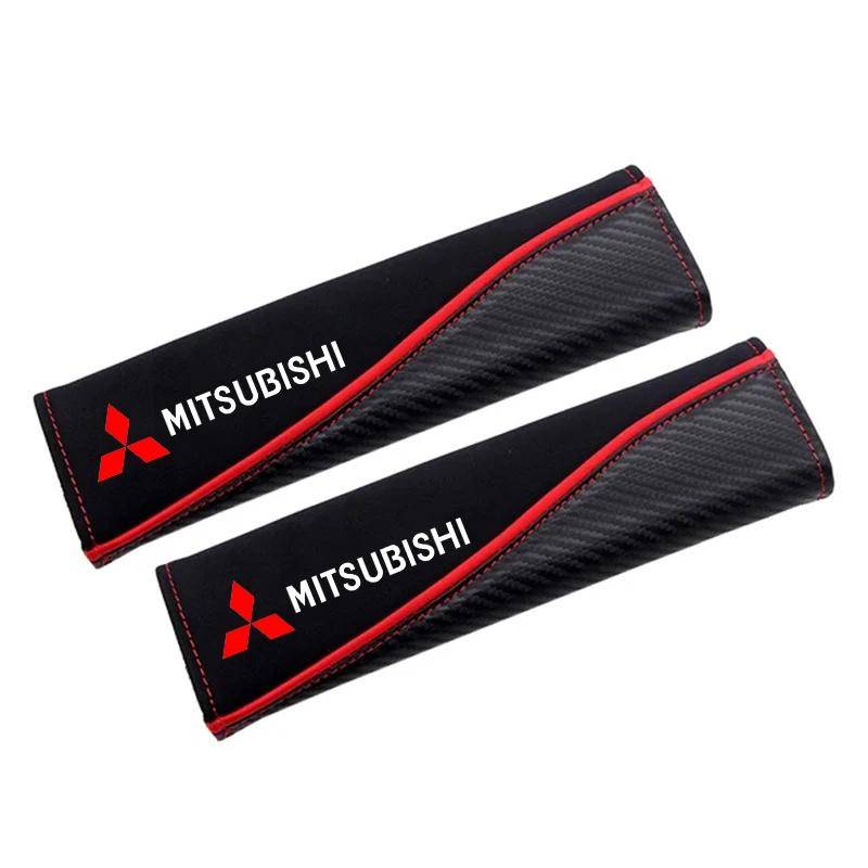

2Pcs Leather Car Safety Belt Cover Car Shoulder Protector Pad For Mitsubishi Outlander Lancer ASX EVO Pajeros Auto Accessories
