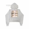 Women's Hooded Long Sleeve Graphic Sweatshirt Loose Fit Dark Street Style Pullover Hoodie Vintage Y2K Pocket Casual Outerwear Top