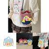 Cartoon Knitted Crossbody Bag With Shy Girl Design For Women Winter Fashion Trendy Casual Womens Accessory
