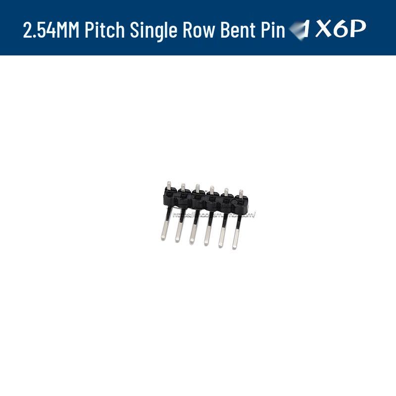 90° Dual Row Pin Header, 2.54MM Pitch, 1x2 to 1x40 Pins