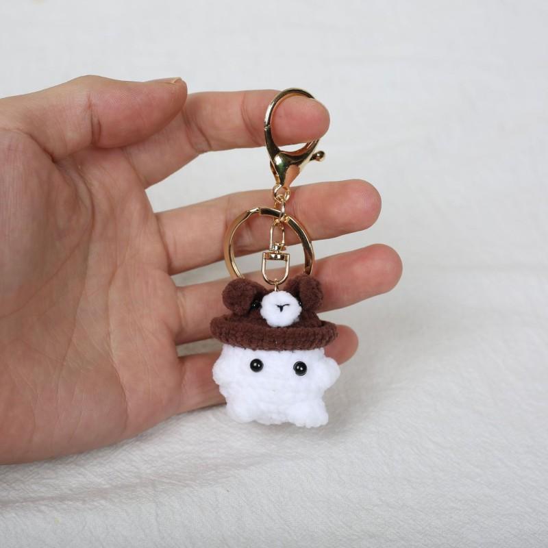 Mini Animal Doll Crochet Keychain For Car Keys Accessories Mini Cartoon Mushroom Series Knitting Doll Cute Keyrings Wholesale