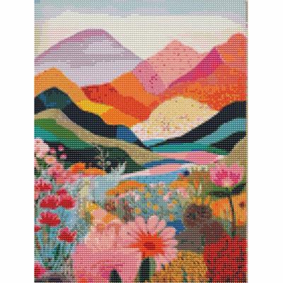 Diamond Painting Colorful Mountain Landscape Flower Field DIY 5D Home Room Decoration Kit