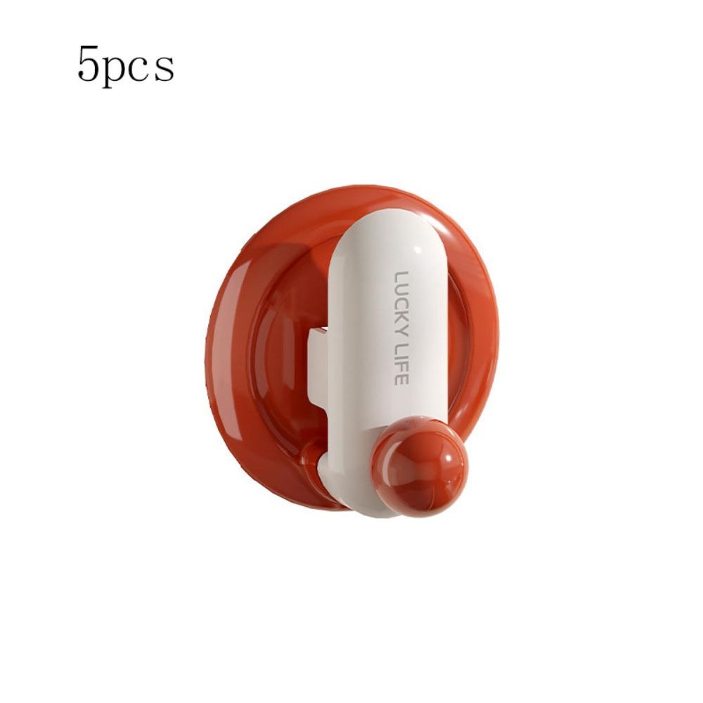 

5pcs Punch Free Toothpaste Holder Waterproof Storage Hook Convenient Clothing Hooks Shower Room красный