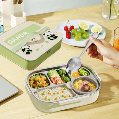 Lunchlåda Capybara Panda med fack Matbehållare Snacks hållare Rostfritt stål För picknick Skola Camping