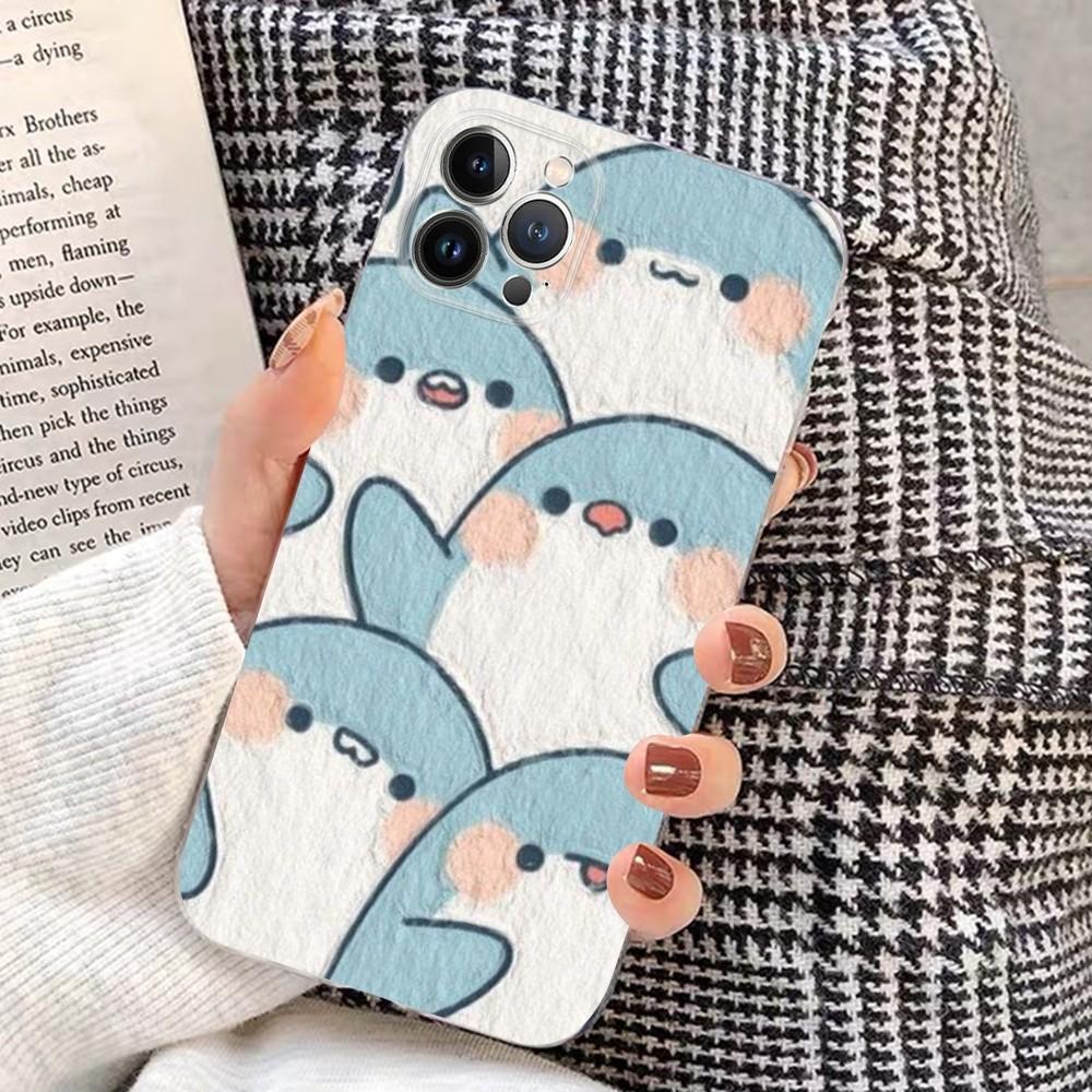 kawaii shark Phone Case For iPhone 15 14 11 12 13 Mini Pro XS Max Cover 6 7 8 Plus X XR SE 2020 Funda Shell