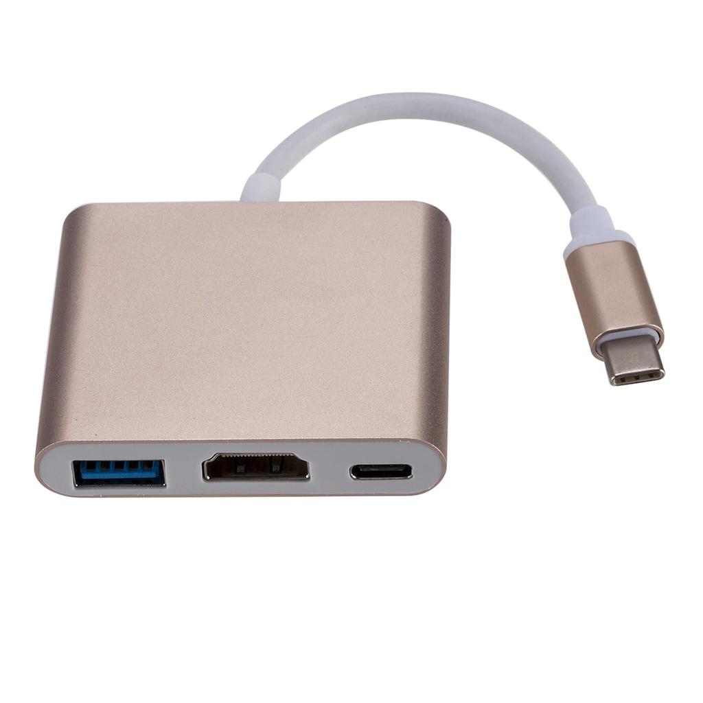 3v1 USB 3.0 nabíjecí adaptér kompatibilní s USB-C na HDMI, USB-C 3.1 Hub pro Mac Air Pro, Huawei Mate10, Samsung S8 Plus