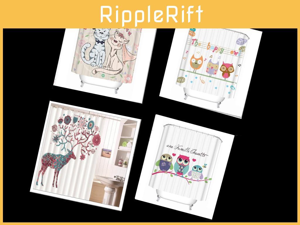 Deer Shower Polyester Curtain Print Bathroom Decoration Simple And Practical