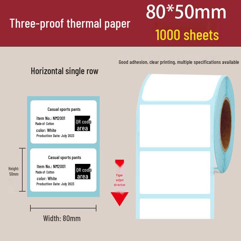 Waterproof Self-Adhesive Thermal Label Paper for ePacket Waybills, 100x150 Mm