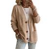Cardigan in Maglia da Donna con Scollo a V Manica Lunga Vestibilità Larga Cappotto Maglione con Grandi Tasche