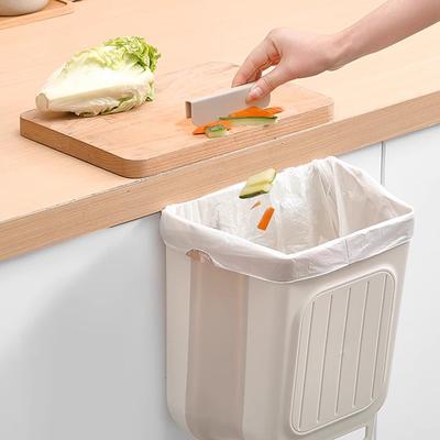 Foldable Kitchen Garbage Bin Saving Space Wastebasket Durable Thicken Hanging Trash Storage Case Kitchen Accessories