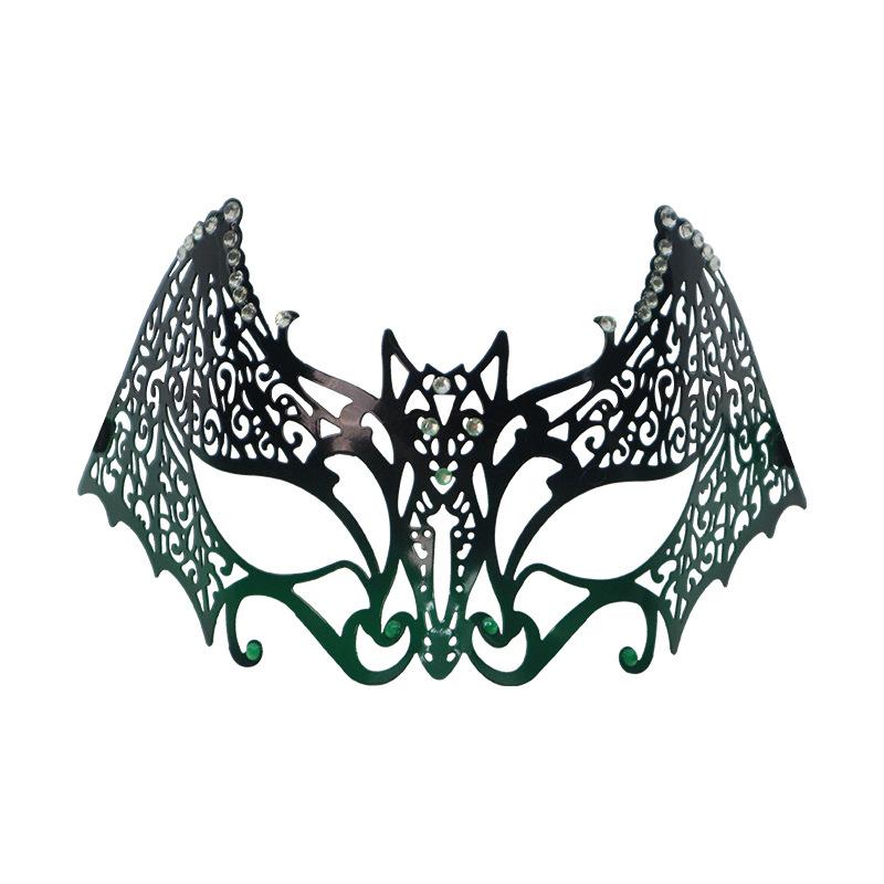 Carnival Masquerade Ball Diamond Encrusted Iron Half Face Bat Mask Halloween Party Sexy Iron Eye Mask