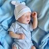 BZDOLL 18inch Soft Vinyl Reborn Asleep Baby Doll 45cm Newborn  Art Toy with 3D-paint Skin and Visible Veins Dress Up Cloth Body Lovely Birthday Gift