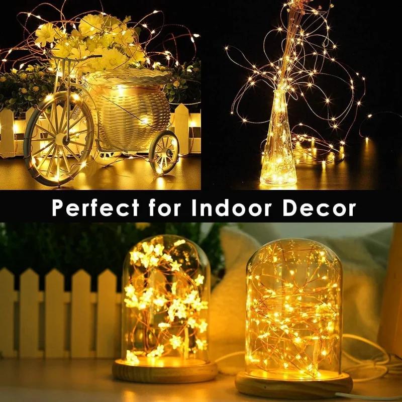 Remote USB Control Copper Wire Low Voltage Light String 10M20M30M 300Leds 8 Function Christmas Led Copper Wire Light String
