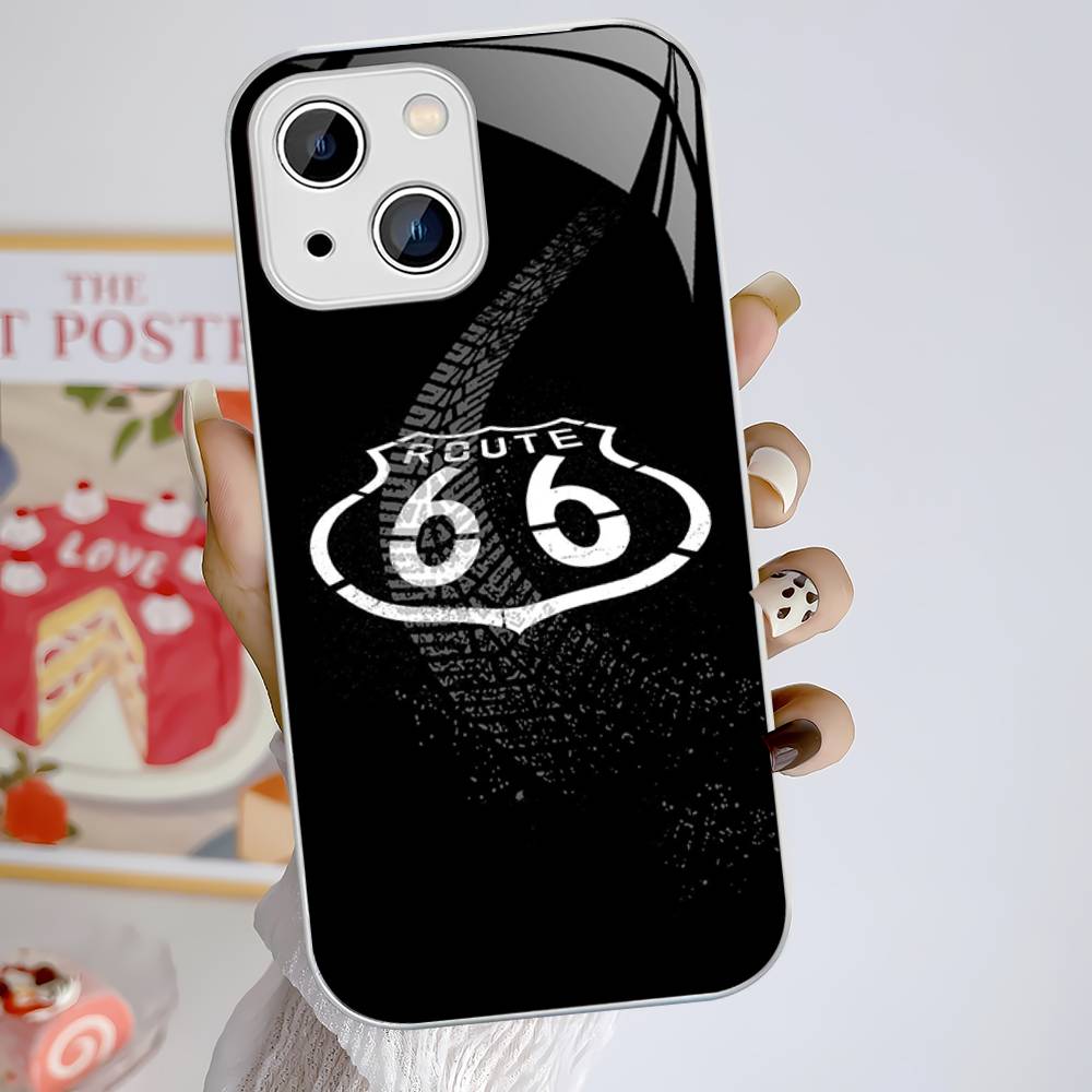 

Америка Маршрут 66 Закаленное Стекло Для Iphone 14 13 12 11 Pro Mini XS MAX 14Plus X XS XR Чехол iphone 12