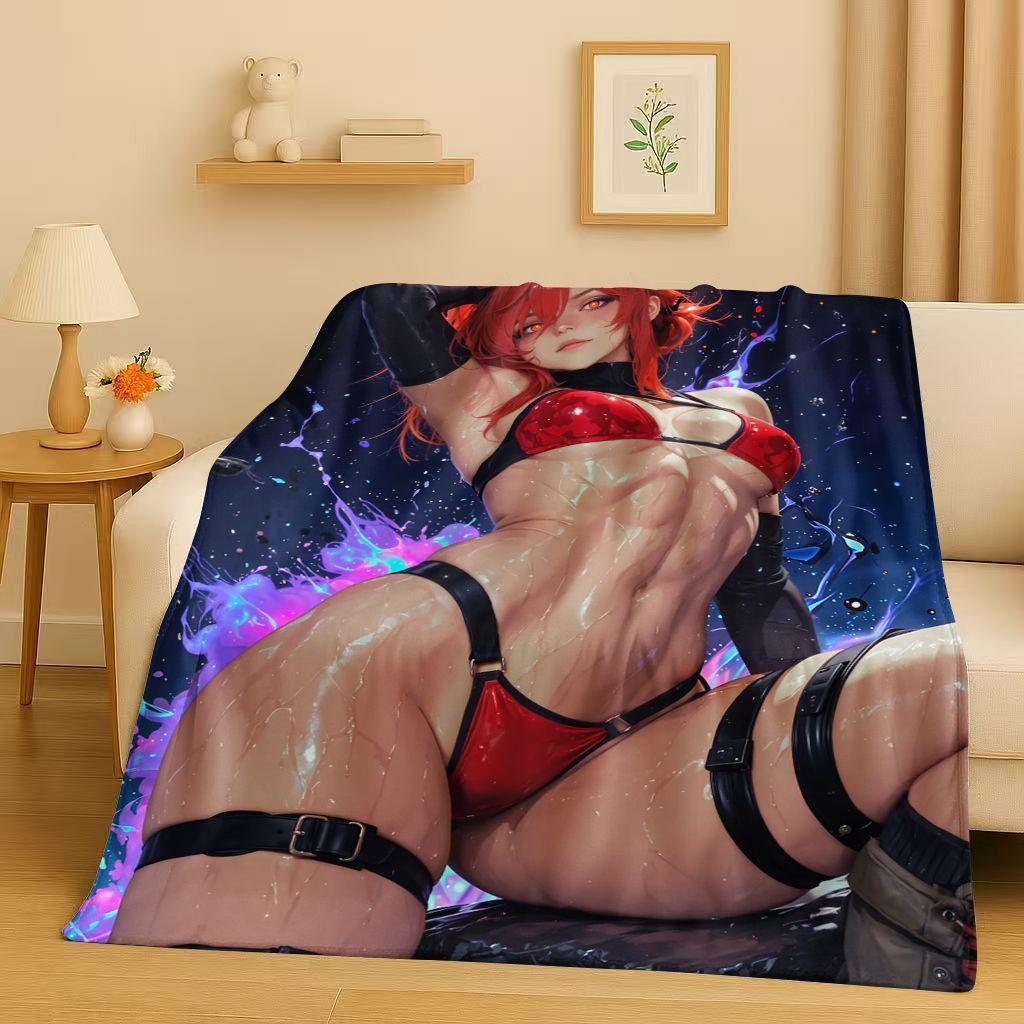 26 Style Sexy Bikini Girls Cartoon Anime Characters Flannel Blanket,Soft Plush Throw for Home Bedroom Bed Sofa Cover Trave Gift