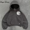 RogueWave Y2K Retro Hoodie Men Printed Letter Pattern Pullover Sweatshirts High Street Hip Hop Streetwear Oversized Unisex  Hoodie