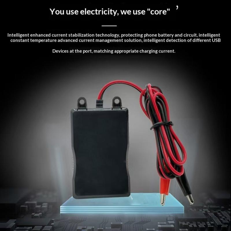 1Pcs 12V 24V To 5V Emergency Power Usb Adapter With 3Usb Ports And Battery Clip For High-Efficient Phone Charging