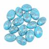 Blue Turquoise Oval Cabochon Lot, Turquoise Gemstones, Polished Flat Back Stones for Jewelry Making, Pendant Ring Supply