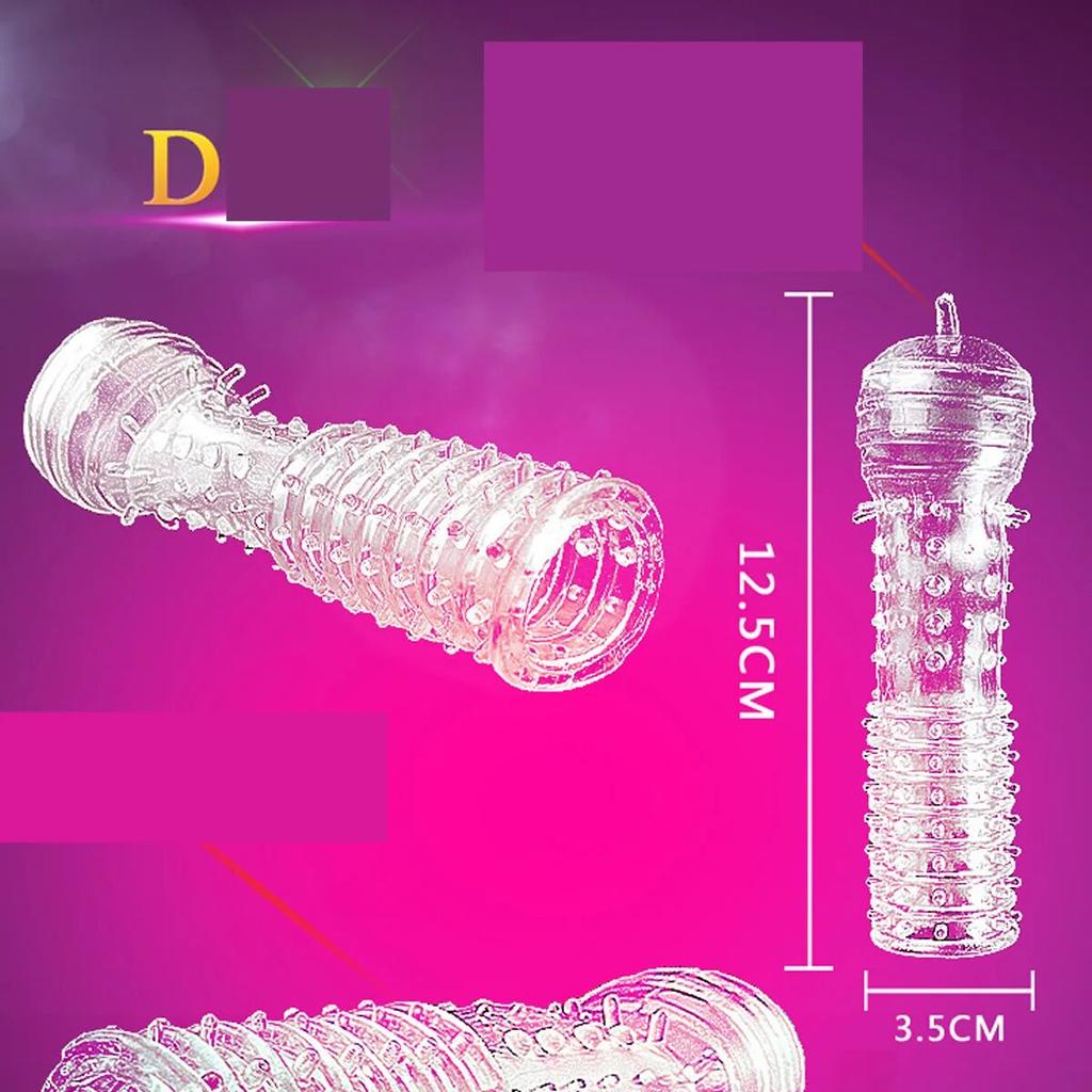 5Pcs Reusable Condoms Male Penis Extension Sleeves Sperm Lock Cock Ring Dildo Cover Adult Sex Toys For Men Delay Ejaculation