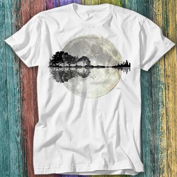 

Moonlight Nature Guitar Tree T Shirt Top Tee 274 3XL