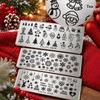 1/3Pcs Christmas Nail Art Stamping Plates Clear Patterns Easy Transfer Reusable Perfect For Diy Holiday Manicure Home Salon Use