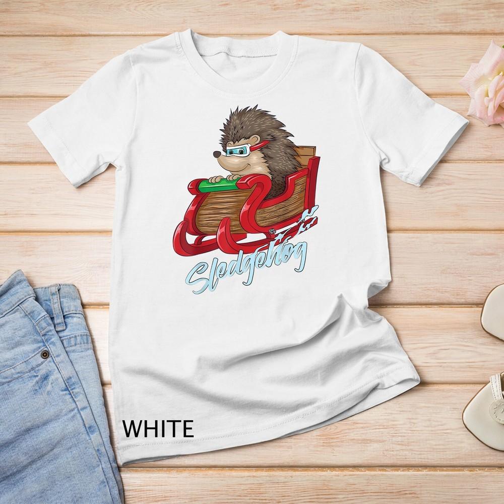 

Sledgehog Funny Hedgehog Sleigh Pet Christmas Gift Unisex T-shirt L