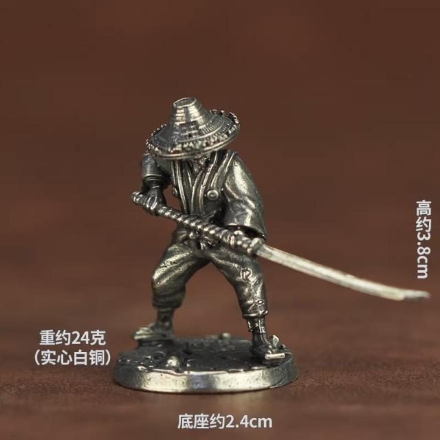New Metal Chess Piece Samurai Ninja Ancient Soldier Model Toy Desktop Game Gift Display Piece Static Figure Collectible Model