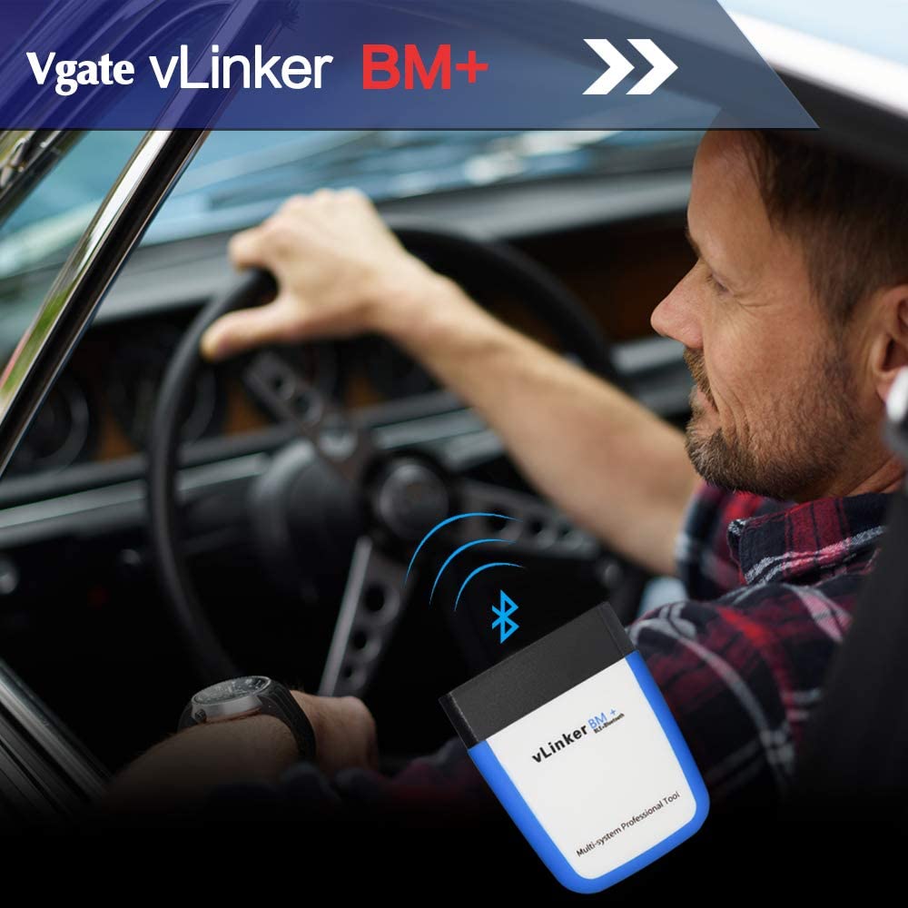 Vgate VLinker BM+ Nástroj pro skenování OBD pro automobily BMW Flashování Skrytý Bimmercode Dedikovaný ELM327 Bluetooth 4.0 Pro Android IOS Nástroj pro skenování a čtení kódů automobilů