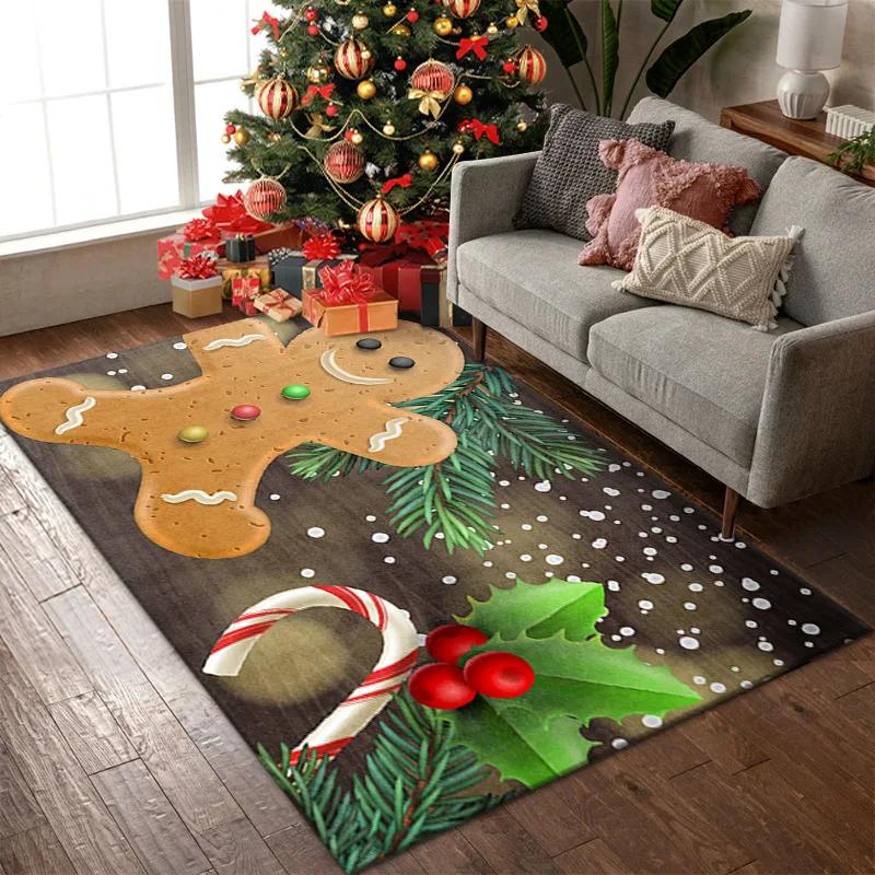Rote 3D Frohe Weihnachten Dekoration Eingangsteppich Wohnzimmer Couchtisch Decke Weihnachtsmann Schneeflocke Matte Schlafzimmer Teppiche Fußmatten