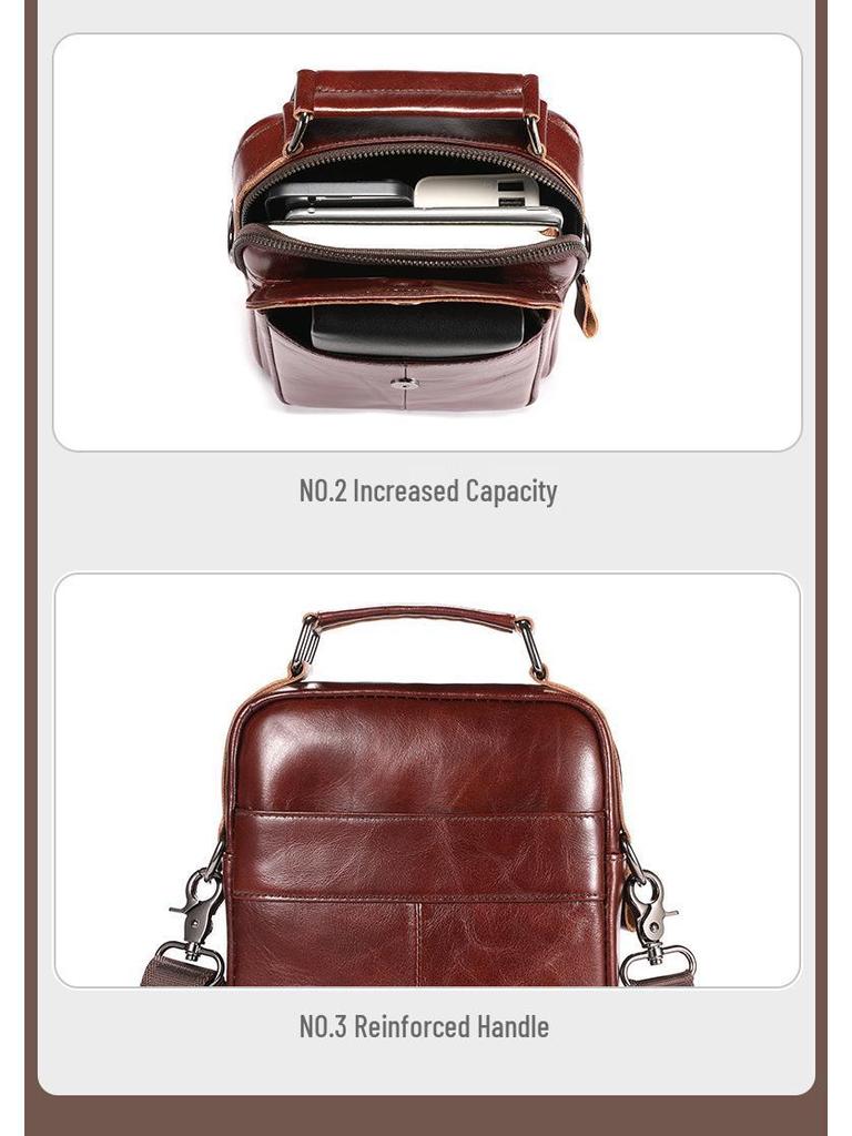 BULLCAPTAIN Herren Umhängetasche aus Rindsleder - Retro, Multifunktional, Kratzfest mit Rückenschutz