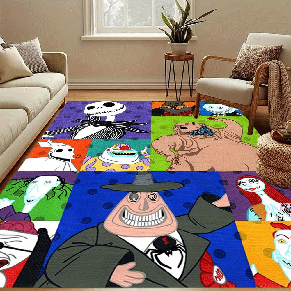 1pc The Nightmare Before Christmas Carpet Area Rug, Bedroom, and Playroom Durable, Stain-Resistant, and Easy To Clean, Living Room