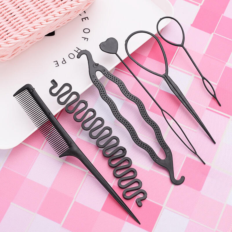 6-piece guide for braiding updos, ponytail bands, and braided hair (DD-12250)