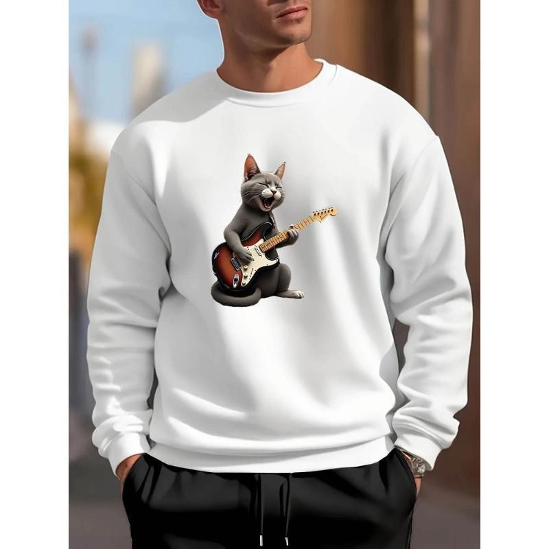 

Crew Neck Sweatshirt, Versatile & Cozy, Ideal for Multi-Scene Outings XXL чорний