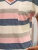 Women Cross Border Fashion T Shirt European American Striped V Neck Bat Sleeve New Spring Summer Collection